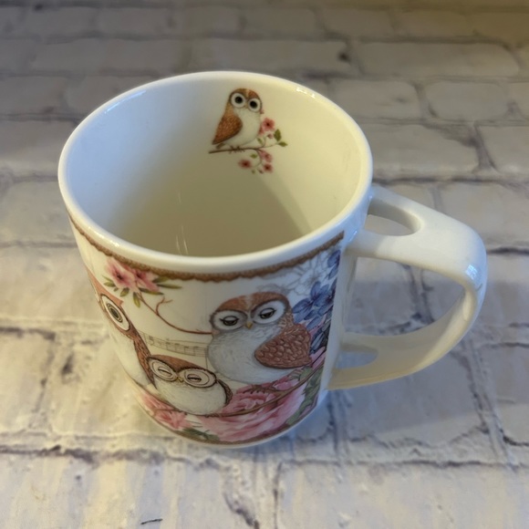 SUMMER RIVER OWLS IN A TREE CERAMIC COFFEE CUP WITH SPOON - Picture 4 of 8